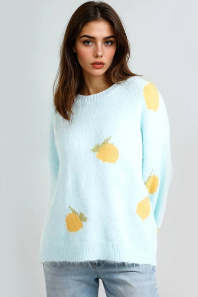 Light Blue Lemon Knit Jumper