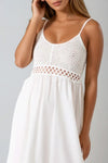 White Crochet Cami Midi Dress