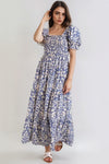 Light Blue Printed Maxi Dress