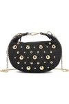 Black Denim Half Moon Mini Bag