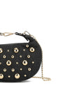 Black Denim Half Moon Mini Bag