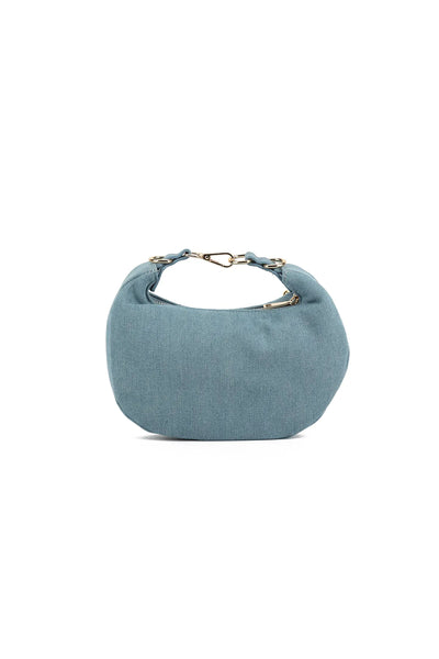 Light Blue Denim Half Moon Mini Bag