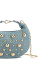 Light Blue Denim Half Moon Mini Bag