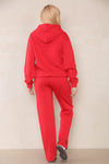 Red Premium Fleece Straight Leg Trousers