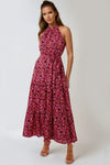 Pink Halterneck Maxi Dress