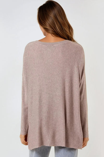 Mocha Fine Knit Jumper With Necklace