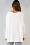 White Fine Knit Jumper With Necklace