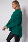 Green High Neck Ribbed Jumper