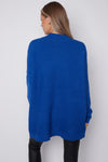 Royal Blue High Neck Ribbed Jumper