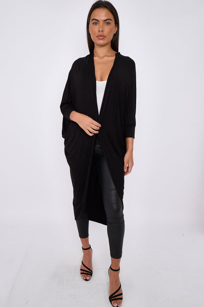 Black Kimono Long Sleeve Cardigan