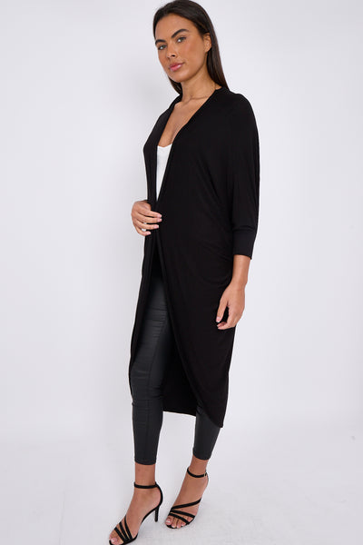 Black Kimono Long Sleeve Cardigan