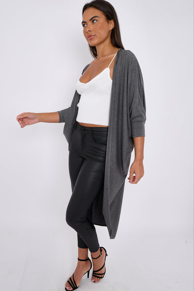 Charcoal Kimono Long Sleeve Cardigan