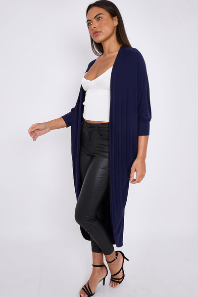 Navy Kimono Long Sleeve Cardigan