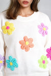 Ivory Knitted Flowers Jumper