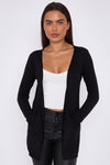 Black Boyfriend Jersey Cardigan With Pockets