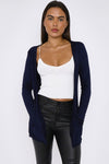 Navy Boyfriend Jersey Cardigan With Pockets