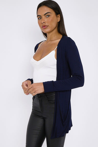 Navy Boyfriend Jersey Cardigan With Pockets