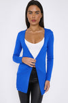 Royal Blue Boyfriend Jersey Cardigan With Pockets