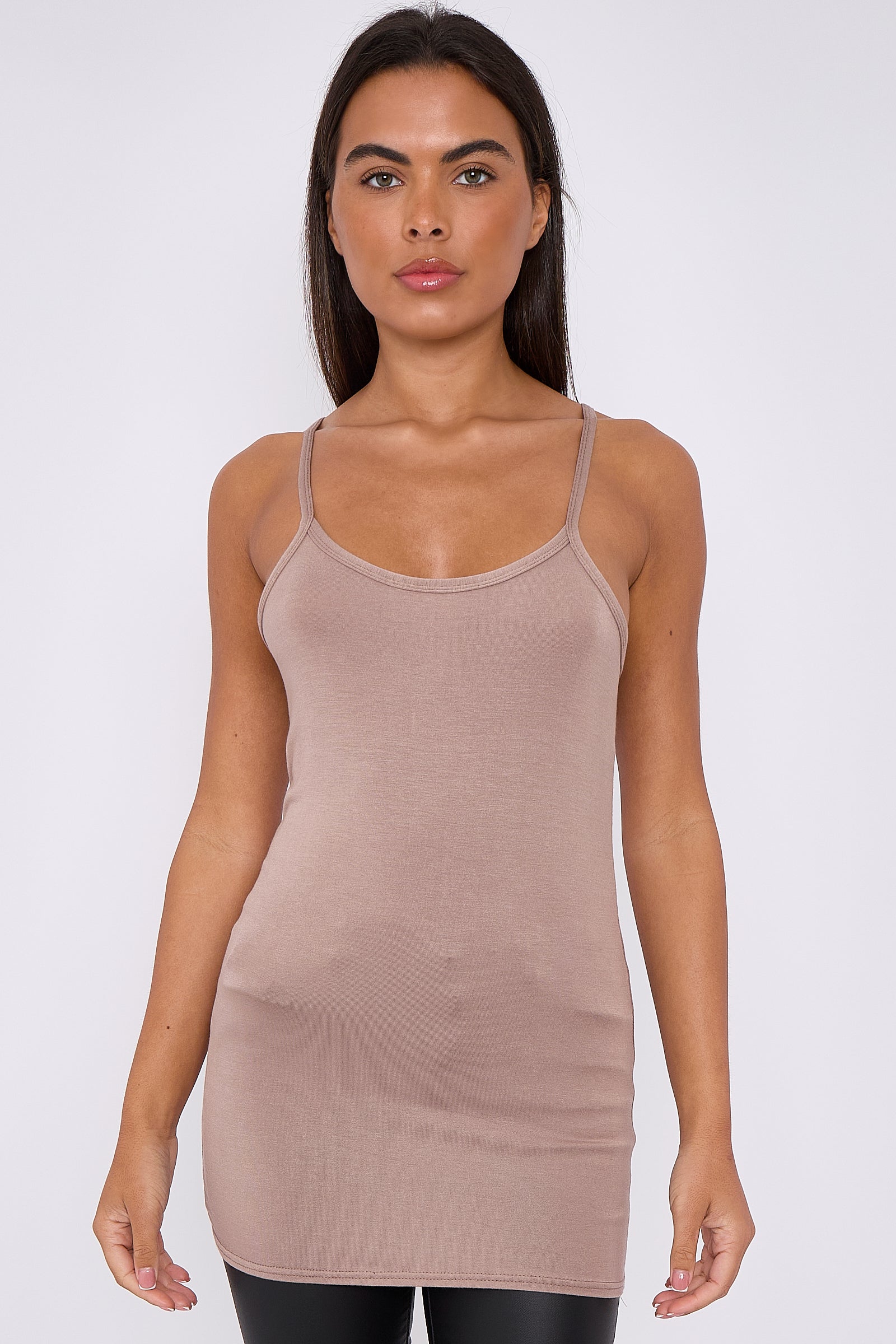 Mocha Basic Strappy Top