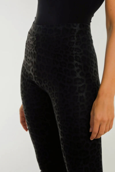 Leopard Print Leather Look Leggings