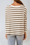 Khaki Lurex Stripe Knit Top