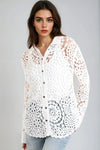 White Mandala Crochet Shirt