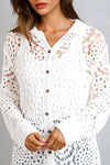 White Mandala Crochet Shirt