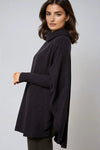 Navy Cowl Neck Poncho Jumper