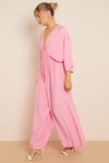 Pink Open Back Maxi Jumpsuit