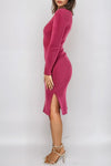 Pink Ribbed Knit Dress