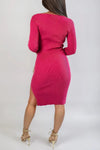 Pink Ribbed Knit Dress