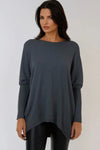 Grey V Neck Long Sleeve Jumper