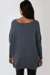 Grey V Neck Long Sleeve Jumper