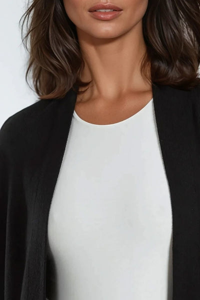 Black Knit Cardigan with Pockets