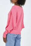 Hot Pink Ribbed Batwing Jumper