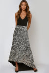 Black and Silver Sequin Maxi Skirt