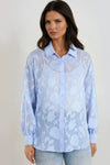 Blue Sheer Floral Shirt