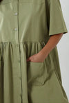 Khaki Smock Shirt Dress