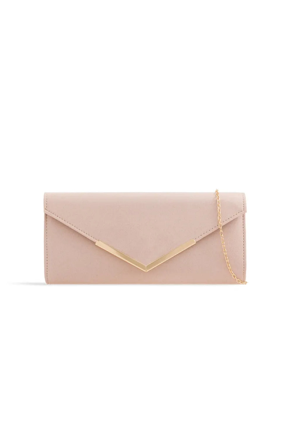 Nude suede deals clutch bag