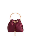 Wine Top Handle Satin Evening Bag