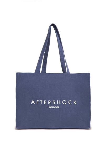 Navy Logo Canvas Tote Bag