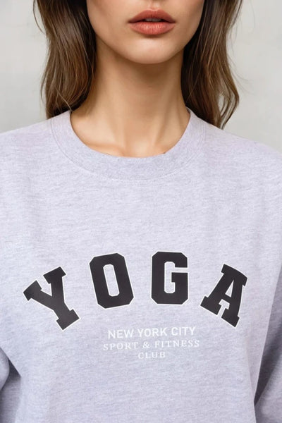 Grey Yoga Printed Sweatshirt