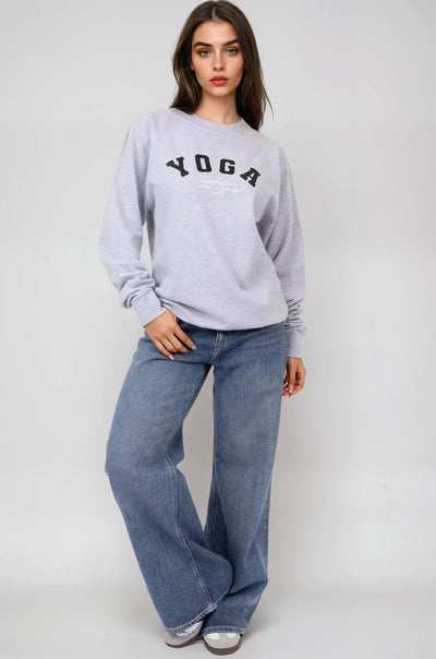 Grey Yoga Printed Sweatshirt