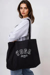 Black Yoga Canvas Tote Bag