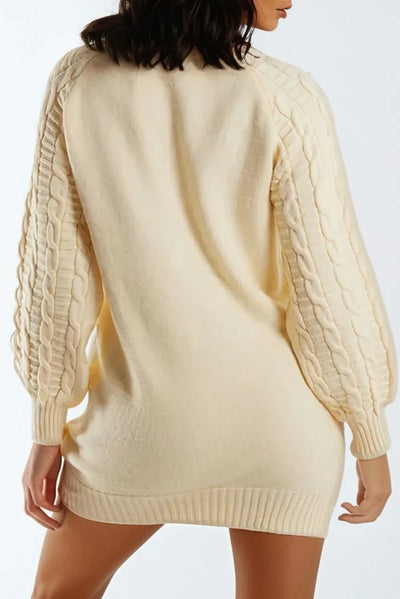 Ivory Cable Knit Jumper Dress