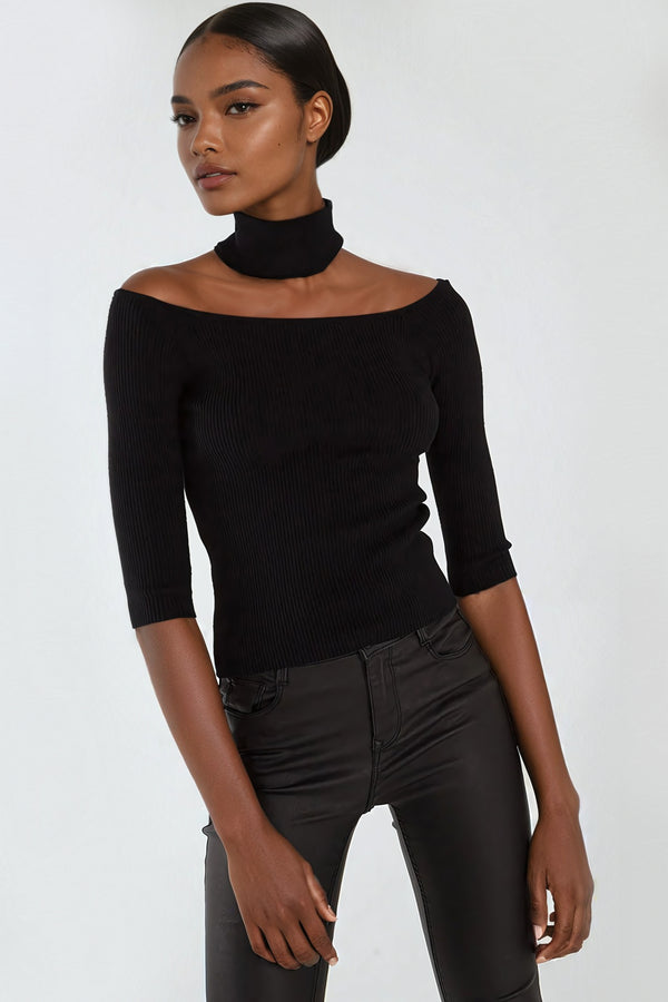 Black cut out jumper hotsell