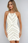 Silver Sequin Strappy Dress