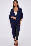 Navy Kimono Long Sleeve Cardigan