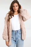 Beige Oversized Chunky Knit Cardigan