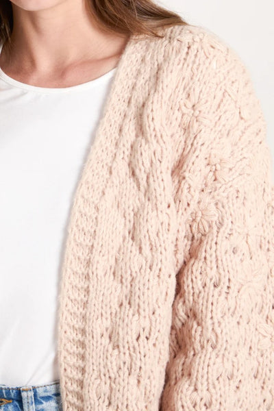 Beige Oversized Chunky Knit Cardigan